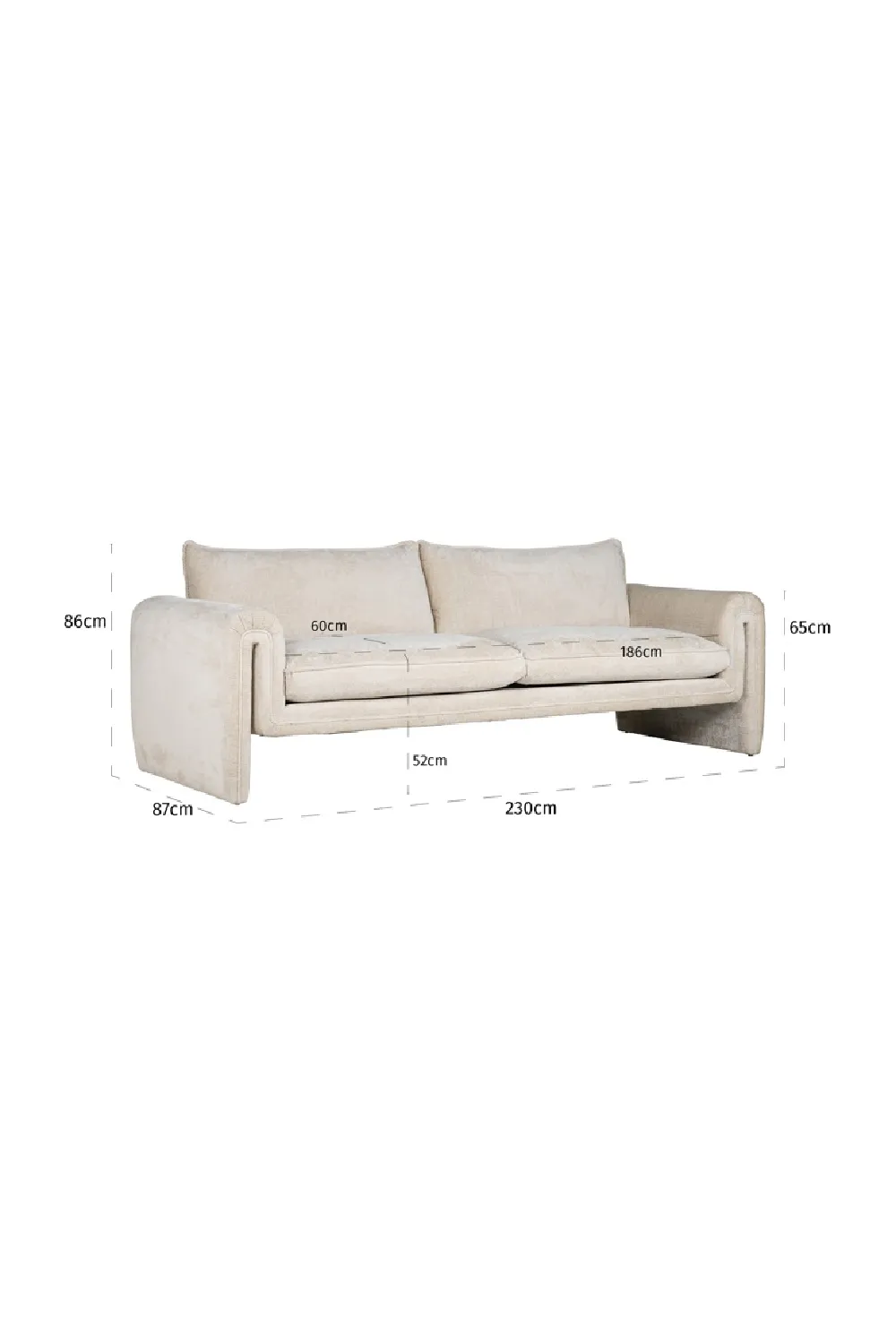 White Chenille Modern Sofa | OROA Sandro