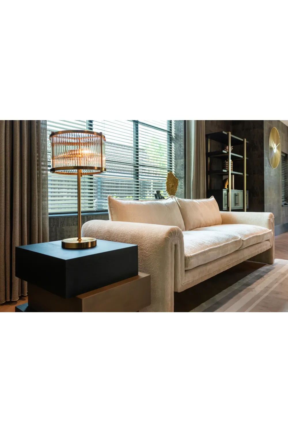 White Chenille Modern Sofa | OROA Sandro