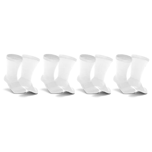 White Non-Binding Diabetic Thin Socks 4-Pack
