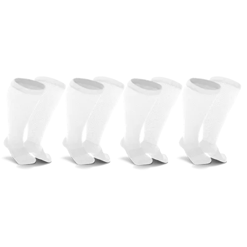White Non-Binding Diabetic Thin Socks 4-Pack