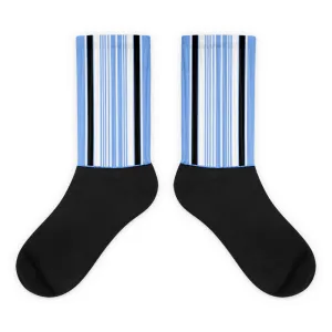 Windrush Blue & Black Black foot socks by Robert Bowen