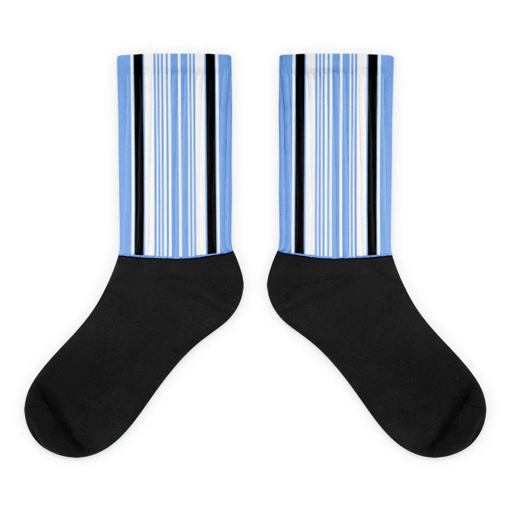 Windrush Blue & Black Black foot socks by Robert Bowen