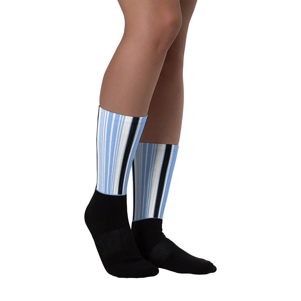 Windrush Blue & Black Black foot socks by Robert Bowen