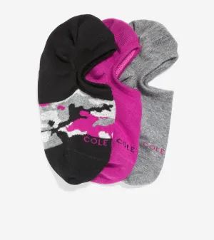 Women's 3-Pair Camo Sneaker Liner Socks