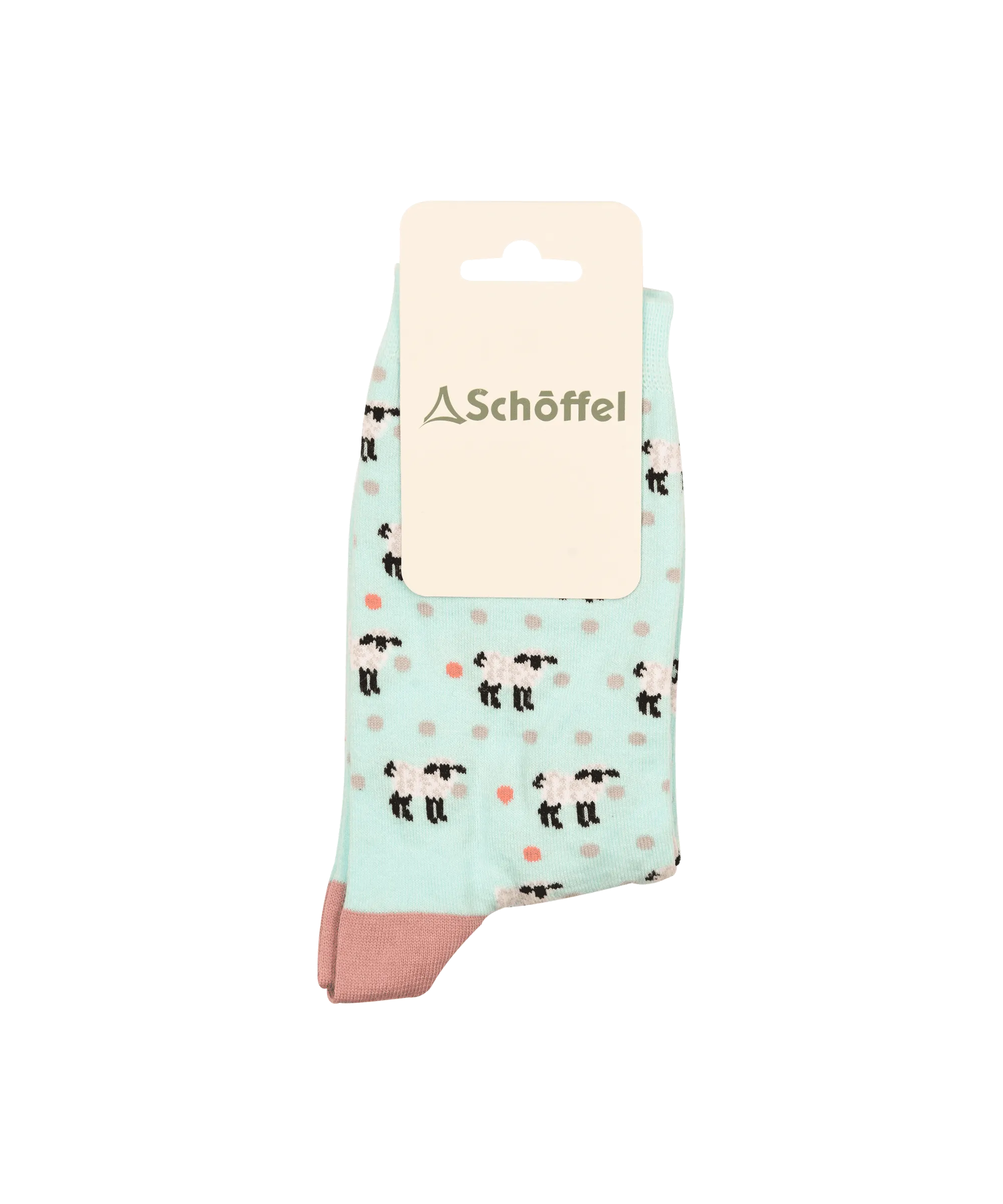 Women's Cotton Socks - Mint Sheep