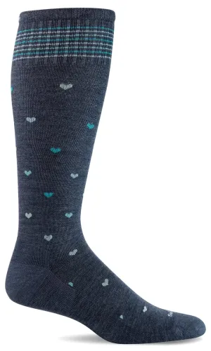Women's Full Heart | Moderate Graduated Compression Socks | Wide Calf Fit