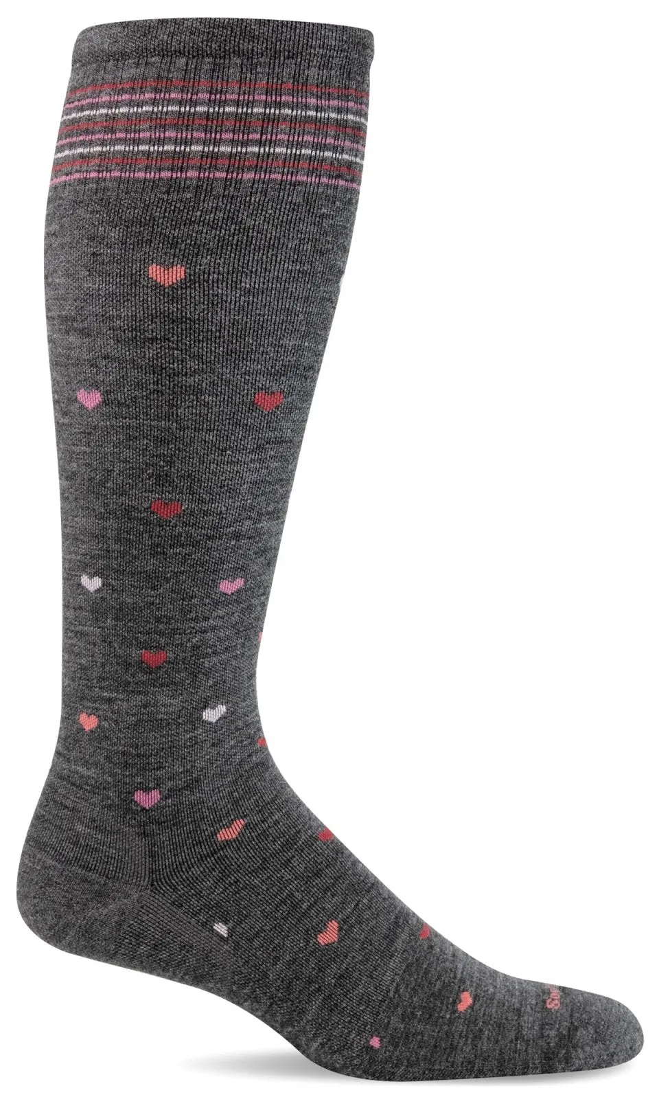 Women's Full Heart | Moderate Graduated Compression Socks | Wide Calf Fit