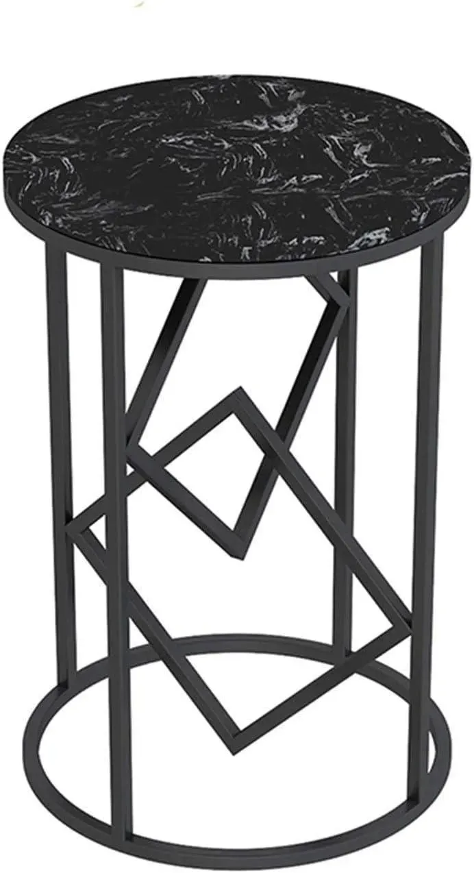 Wooden Twist Apart Modern Stylish Design Marble Top Round End Table For Living Room