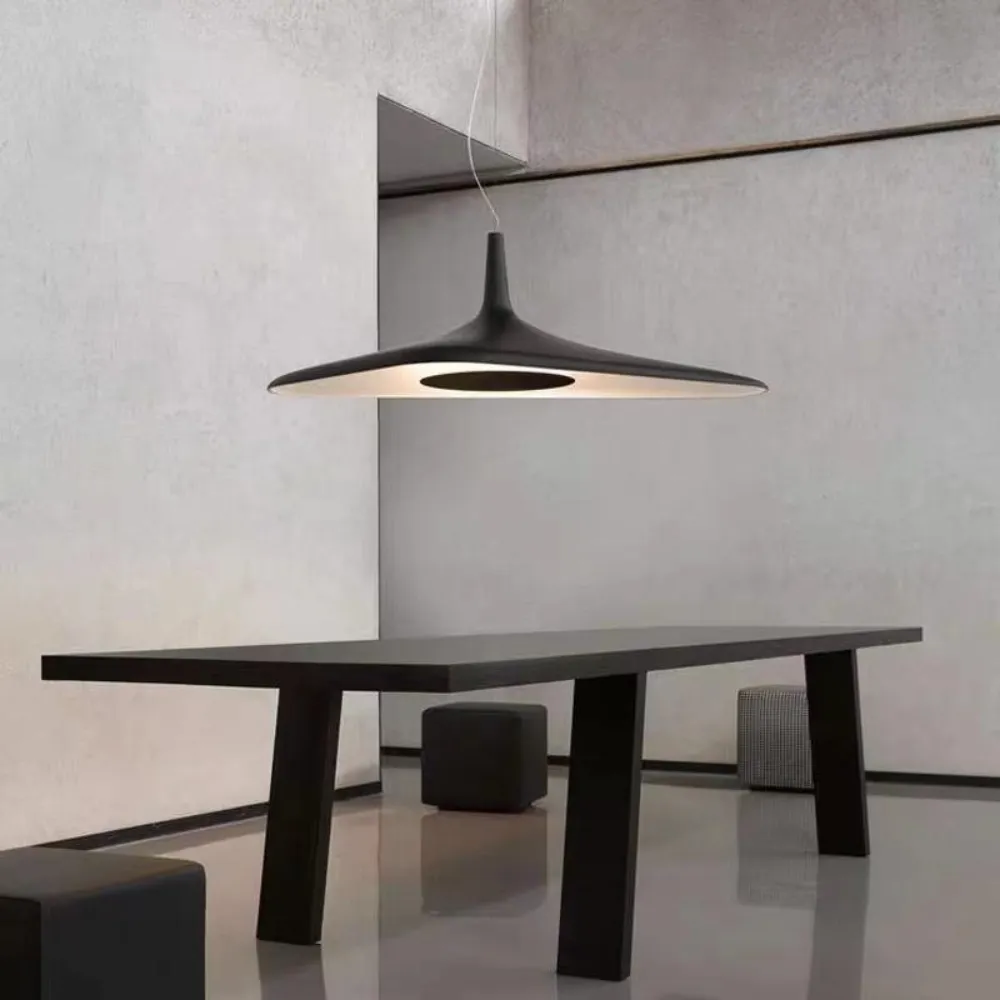 Wooden Twist Italian Modern Designer Nordic Irregular Restaurant LED Chandelier Hanging Ceiling Lamp ( Black )