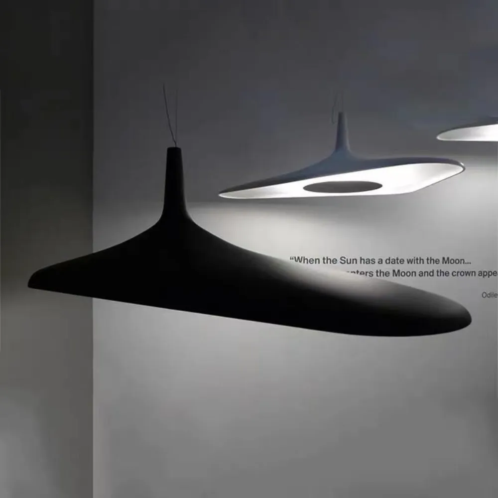 Wooden Twist Italian Modern Designer Nordic Irregular Restaurant LED Chandelier Hanging Ceiling Lamp ( Black )