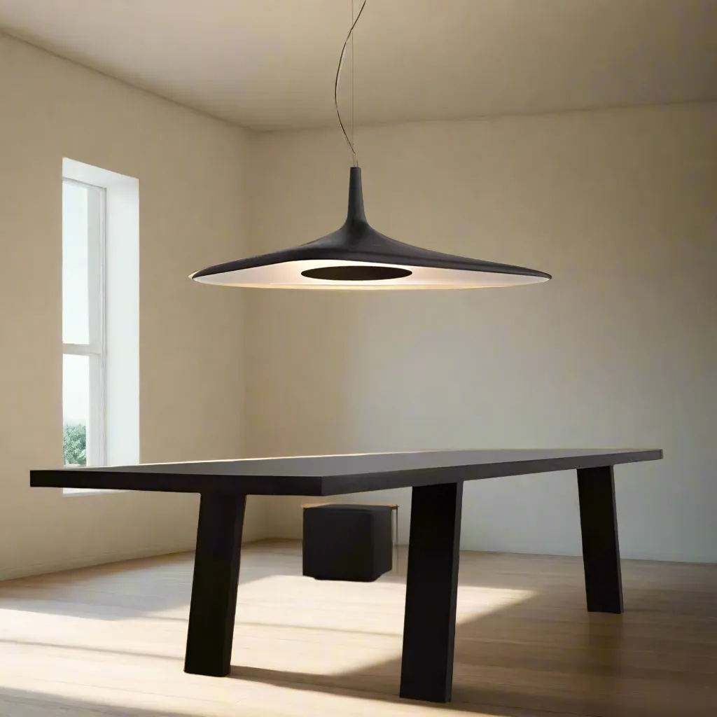 Wooden Twist Italian Modern Designer Nordic Irregular Restaurant LED Chandelier Hanging Ceiling Lamp ( Black )