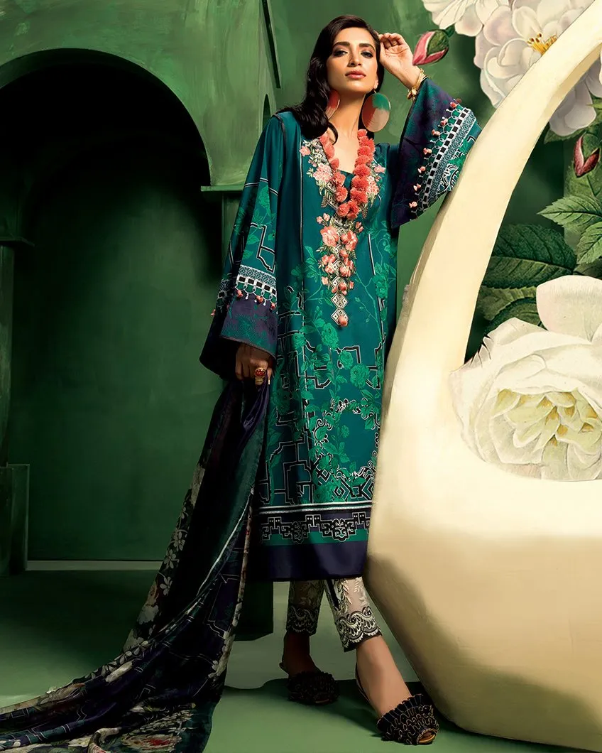 Zaha by Khadijah Shah – 3pc Lawn Collection – Viviana (ZL-13A)
